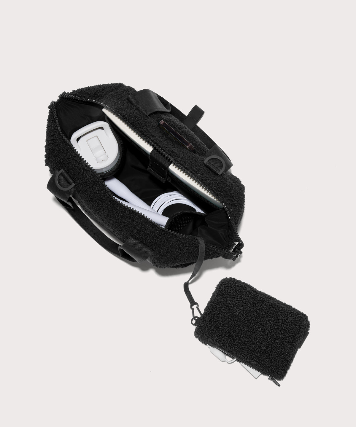 Landon Carryall in Onyx Shearling . Small - Image 2