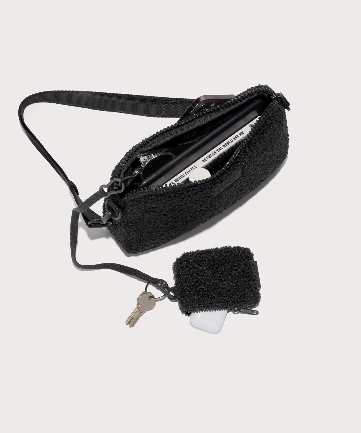 Nora Shoulder Bag in Onyx Shearling - Image 2