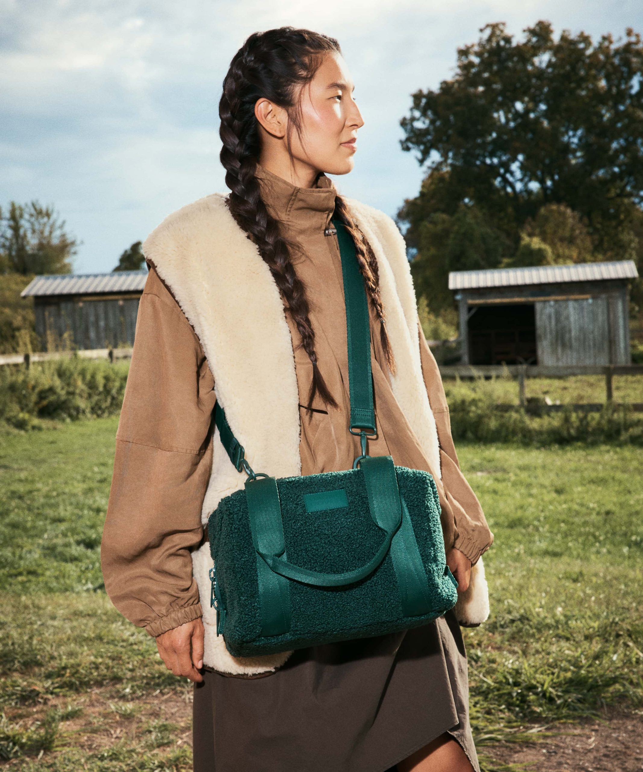 Landon Carryall in Cypress Shearling. Small - Image 6