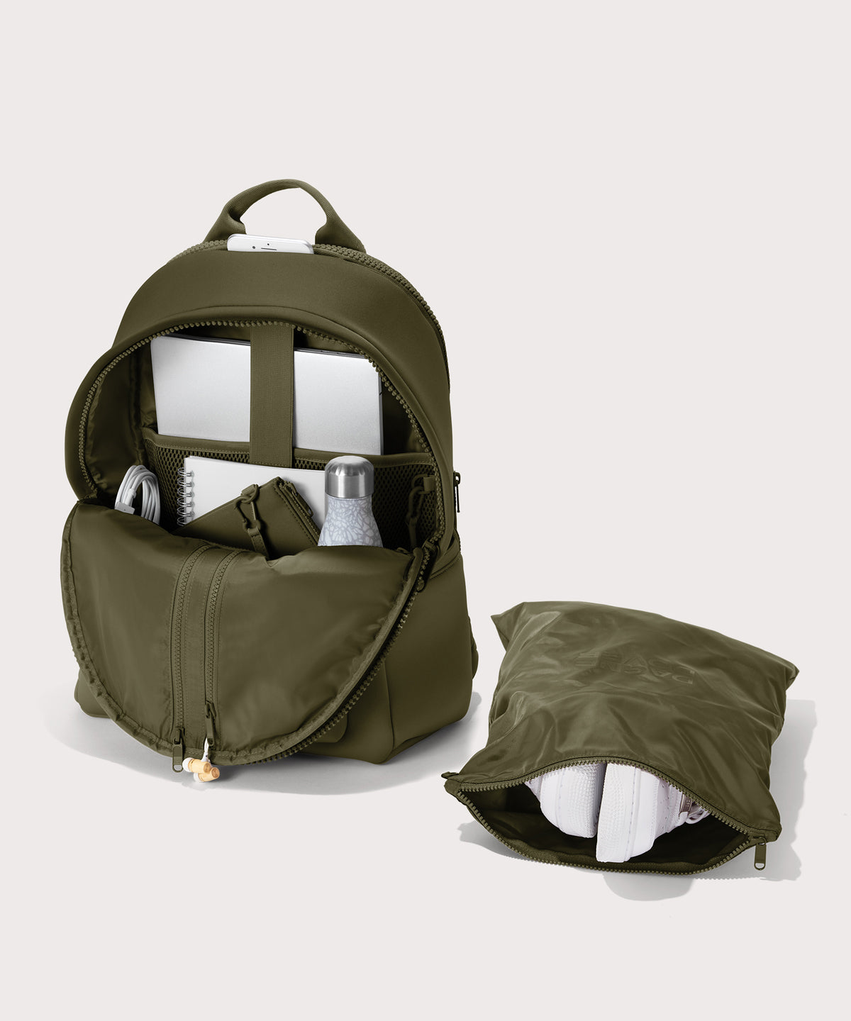 Dakota Backpack in Dark Moss. Large - Image 2